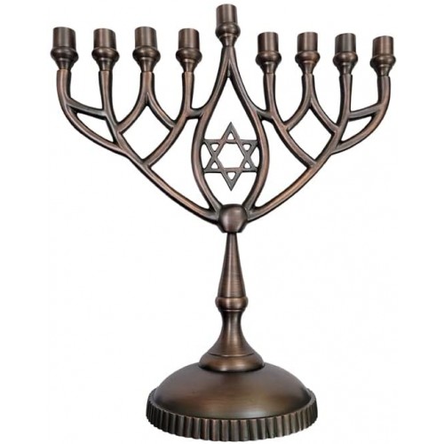 12 Inch Hanukkah Menorah Pure Solid Brass Candle Stand